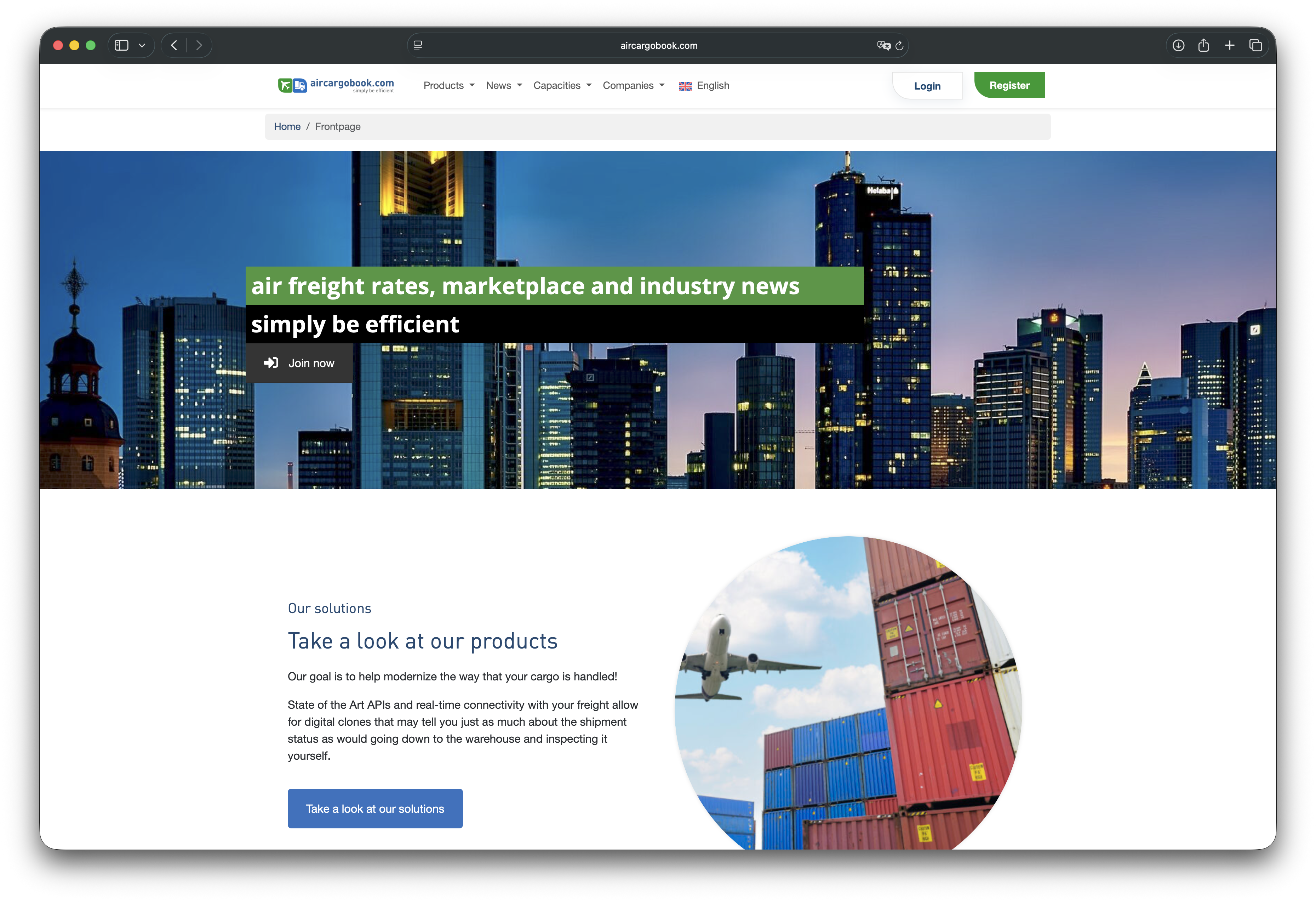 aircargobook Plattform Startseite